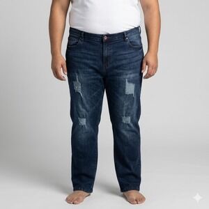 Truth Substance Common Sense‎ Distressed Denim Jeans Blue 48x32